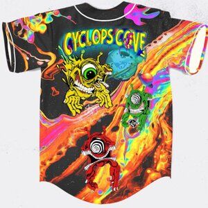 Subtronics Liquid Acid Trippy Psychedelic Cyclops Cove Baseball Jersey For EDM